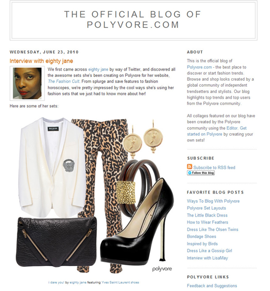 Polyvore is the leading community site for online style where users are 